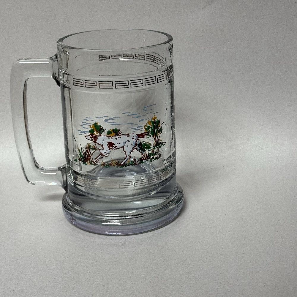 Vintage Princess House Hunting‎ Dog Crystal Stein Mug Tankard Glass